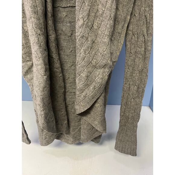 Ralph Lauren Wool Cashmere Grey Cable Knit Open Cardigan Women’s Small - Picture 3 of 7